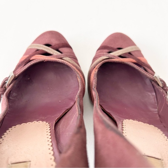 PRADA | Purple Suede Leather Pumps with Strappy Cross Over Buckle Detail EU 37.5 - Picture 5 of 13